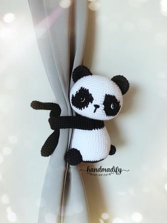 Panda Curtain Tie Back Crochet Pattern