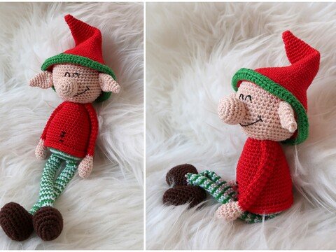 Grinsender Weihnachtself (klein) von LaCritza