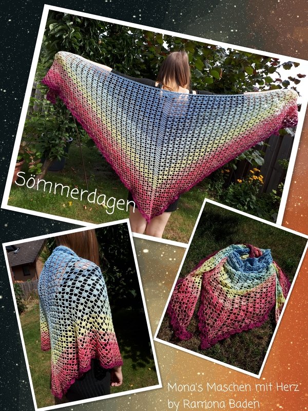 Häkelanleitung Tuch Sömmerdagen Sommertage gleichschenkliges Dreieckstuch - Bild 2