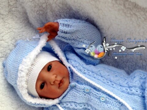 Strickanleitung für Baby's u. Reborns 3-teilig Modell Yogi Gr. 40 - 45