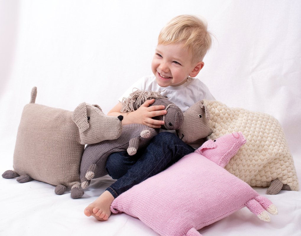 Strickanleitung Tierkissen Schweinchen Peppy, Kissengröße 30x30cm, Anfänger - Bild 4