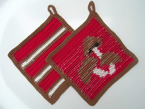 Häkelanleitung Topflappenset "Champignon"