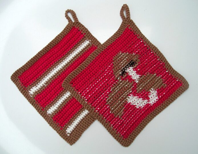 Häkelanleitung Topflappenset "Champignon"