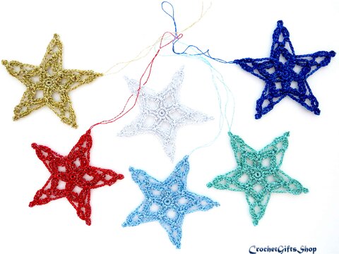 Crochet Pattern Christmas Star Ornaments (13)