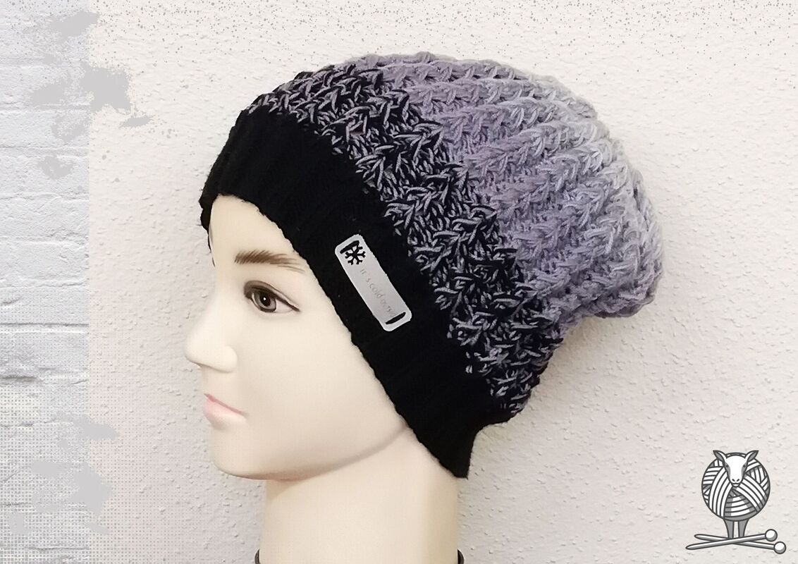 Mütze "blacky" mit Farbverlauf, einfache Anleitung zum stricken - Bild 3