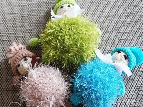 Anleitung Pummelige Winterknirpse--Schlüsselanhänger / Taschenbaumler