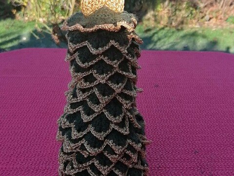 Häkelanleitung Flaschenhülle Weihnachtsbaum