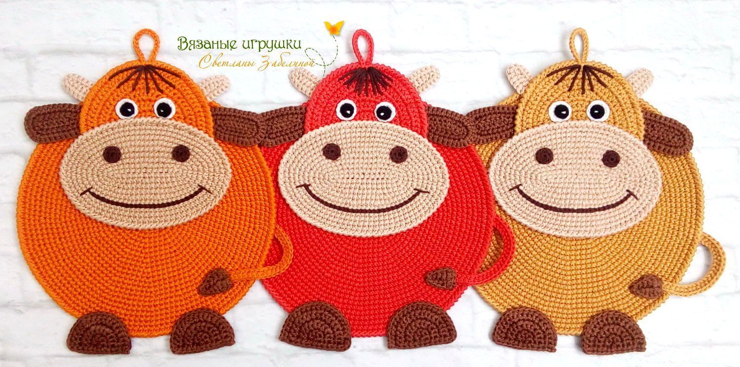 284DE Häkelanleitung Bulle Topflappen - Hausdeko PDF Zabelina CP - Bild 5