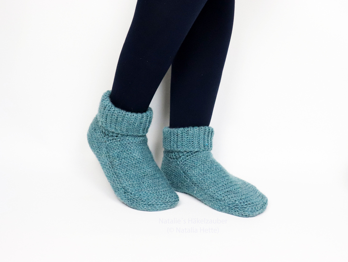 Warm house socks "Calm" (size 35-46, knitted look)