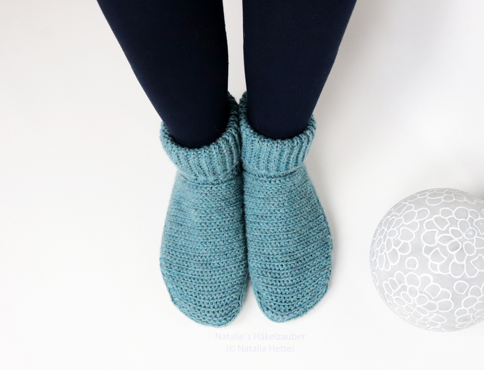 Warm house socks "Calm" (size 35-46, knitted look)
