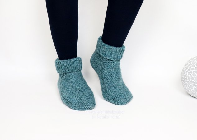 Warm house socks "Calm" (size 35-46, knitted look)