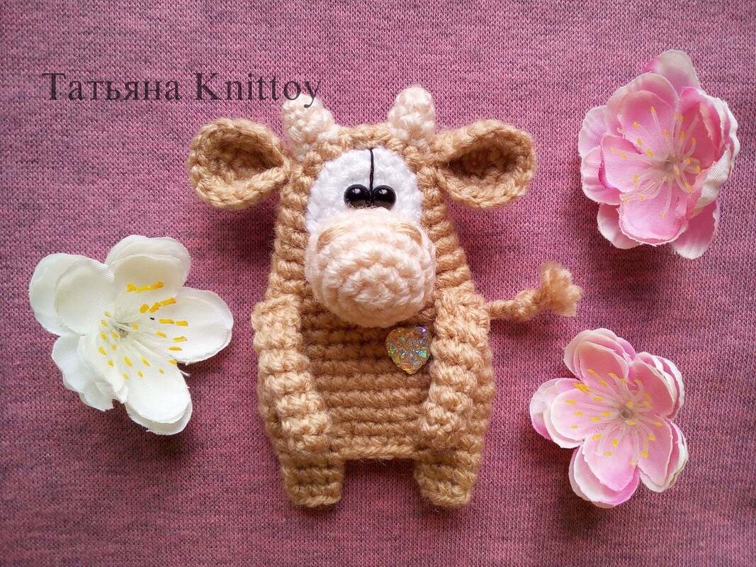 268DE Häkelanleitung Bulle Brosche - Amigurumi PDF Knittoy CP - Bild 6
