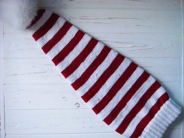 Striped Adult Santa Hat Knitting Pattern