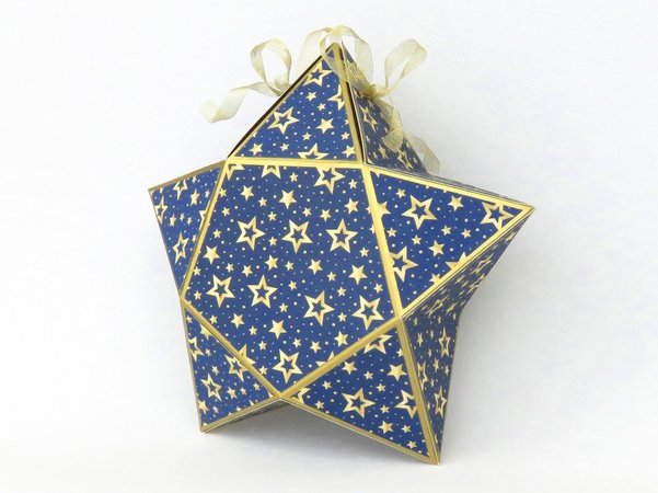 Weihnachtliche Geschenkverpackung – Stern – Bastelanleitung und Vorlagen