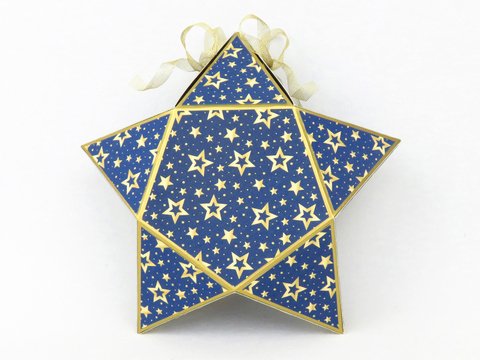 Weihnachtliche Geschenkverpackung – Stern – Bastelanleitung und Vorlagen