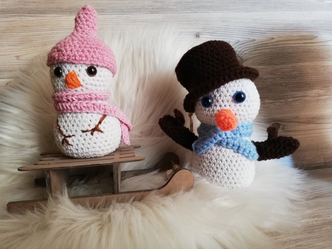 Häkelanleitung Schneemann Pärchen 18 cm groß - Bild 5