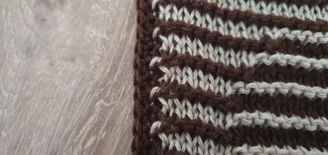 Hund und Katze, Schattenstricken, Illusionsstricken, Motivtuch