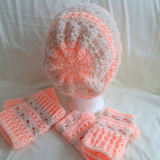 Mütze, Hand/Bein Stulpen häkeln - Winter Set "Dana" - Häkelanleitung PDF