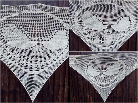 Häkelanleitung - Motivtuch "Skullington"