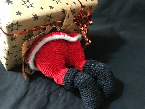 Häkelanleitung - lustiger Weihnachtsmann-Popo, Deko