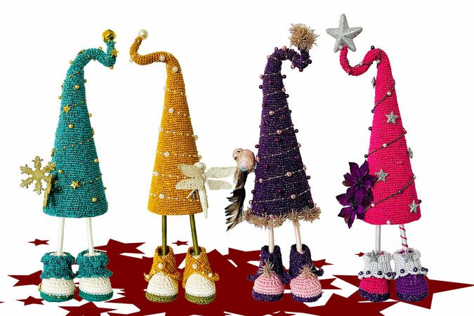 Sapling with shoes Christmas decoration Pattern Amigurumi