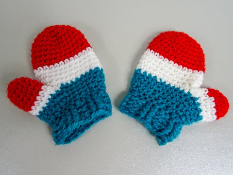 Anleitung Handschuhe / Fäustlinge häkeln Kinder zwischen 2-3 Jahre