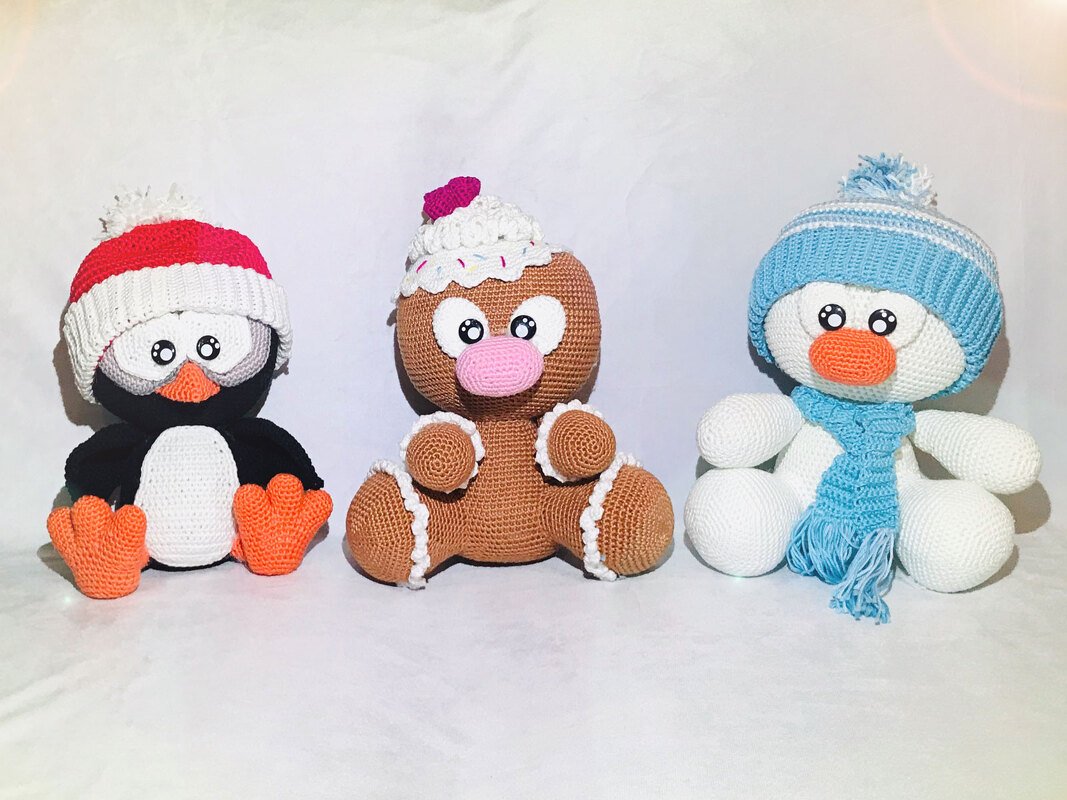 Christmas trio - "Snowman, Gingerbread Man & Penguin" - Image 5