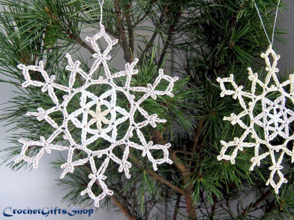 Crochet Pattern Christmas Snowflake Ornaments (5)