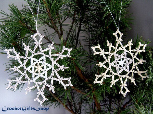 Crochet Pattern Christmas Snowflake Ornaments (5)