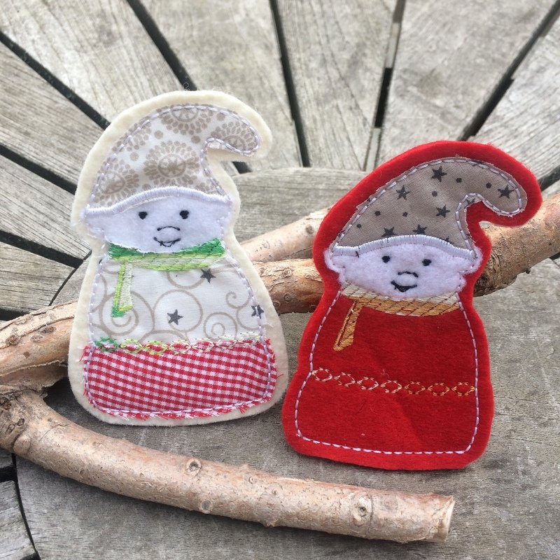 Wichtel Zwerg Stickdatei ITH 10x10 Weihnachtsdekoration