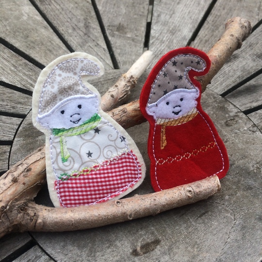 Wichtel Zwerg Stickdatei ITH 10x10 Weihnachtsdekoration