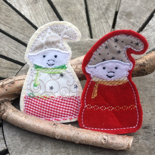 Wichtel Zwerg Stickdatei ITH 10x10 Weihnachtsdekoration