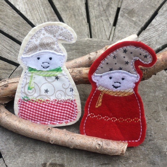 Wichtel Zwerg Stickdatei ITH 10x10 Weihnachtsdekoration