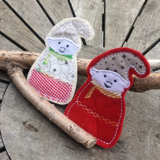 Wichtel Zwerg Stickdatei ITH 10x10 Weihnachtsdekoration