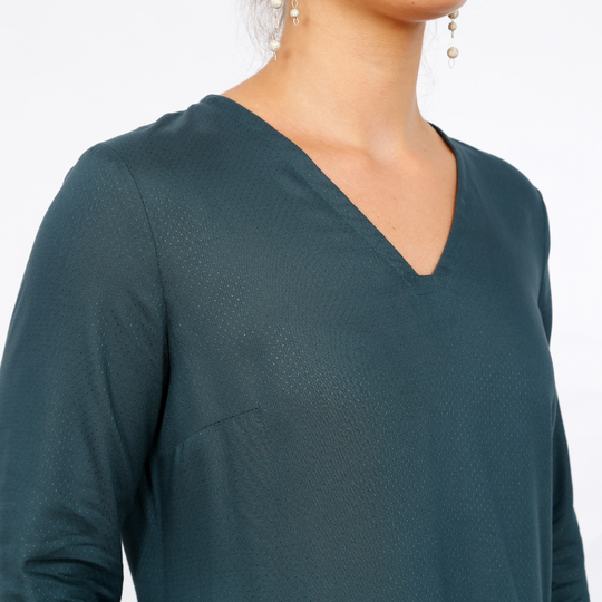 FRAU MARY - Kleid mit V-Ausschnitt