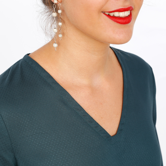 FRAU MARY - Kleid mit V-Ausschnitt