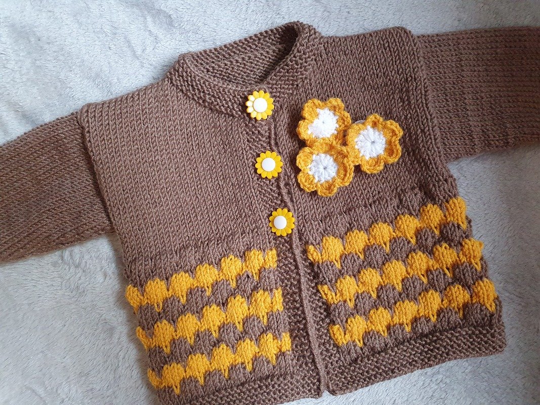 Strickanleitung Babyjäckchen Bubble Größe 68/74!