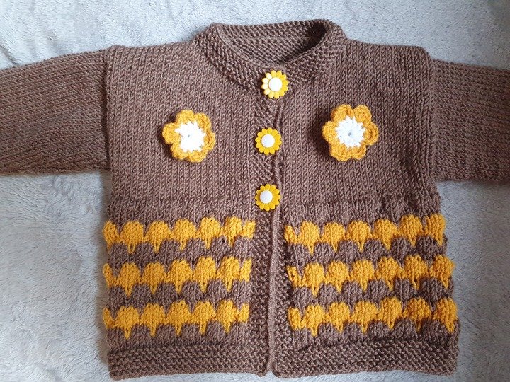 Strickanleitung Babyjäckchen Bubble Größe 68/74!