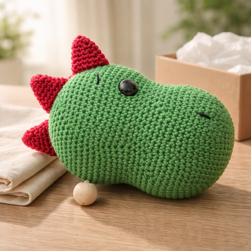 Crochet Pattern Dinosaur Music Box, crochet Babytoy