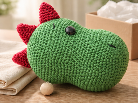 Crochet Pattern Dinosaur Music Box, crochet Babytoy