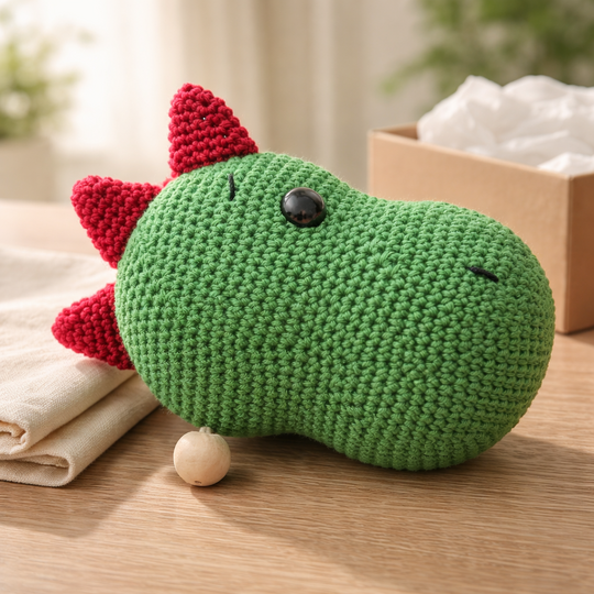 Crochet Pattern Dinosaur Music Box, crochet Babytoy