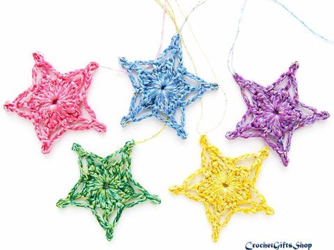 Crochet Pattern Christmas Star Ornaments (9)