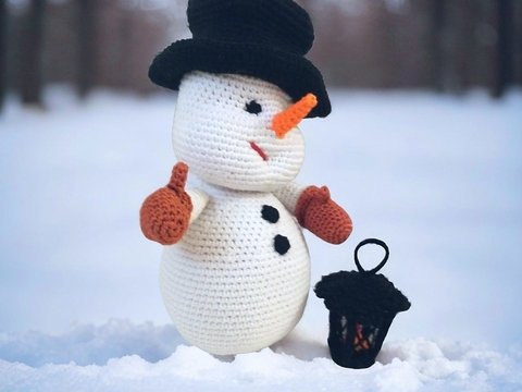 Schneemann. Häkelanleitung. Kreative Winterdeko