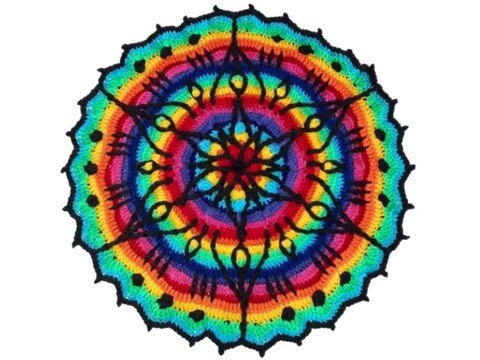 Mandala *SternenBlumE - Regenbogen* overlay crochet - Mehrlagen Technik