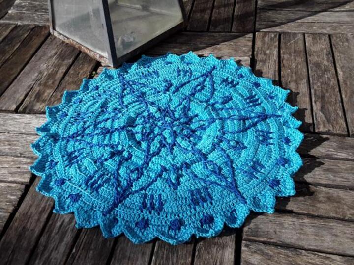 Mandala *SternenBlumE - Regenbogen* overlay crochet - Mehrlagen Technik