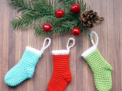 Häkelanleitung Weihnachtsstiefel, 10 cm - PDF Datei