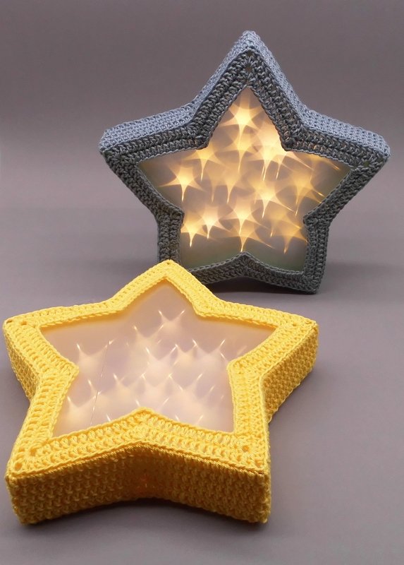 Häkel-Deko Leucht-Stern für Tür, Tisch und Wand - einfach und dekorativ - Bild 3