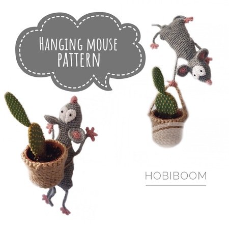 Mouse planter crochet pattern