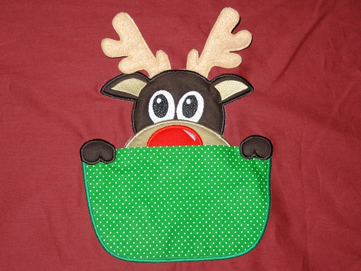 3-D Rentier Elch aus der Tasche Weihnachten ITH Stickdatei
