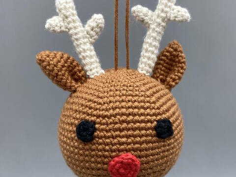 Anleitung Lustige Weihnachtskugel Rentier